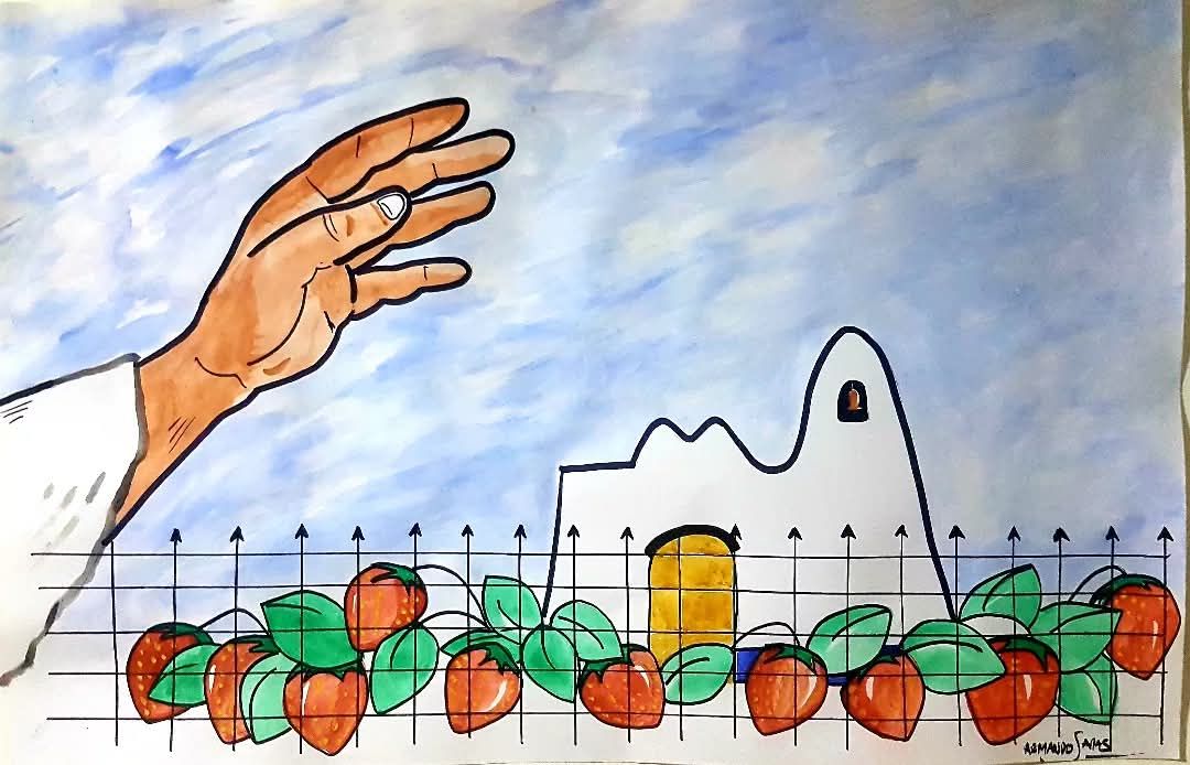 Fresas en la Matilla, Acuarela, 1999 (Réplica), Acuarela, 2025