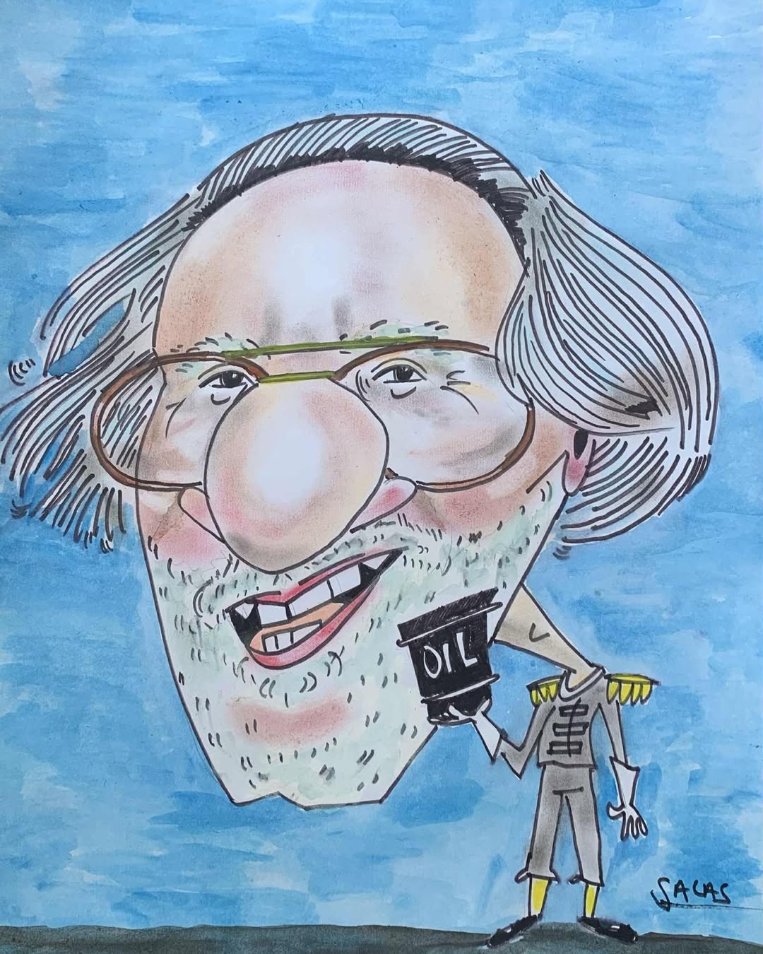 El Principe Negro, óleo pastel, 2025