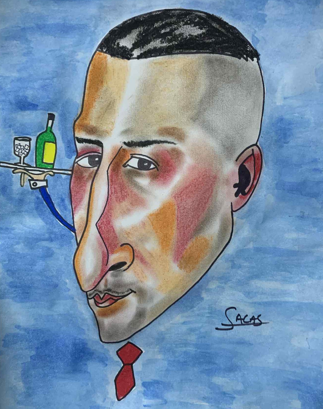 El Maestro, óleo pastel, 2025