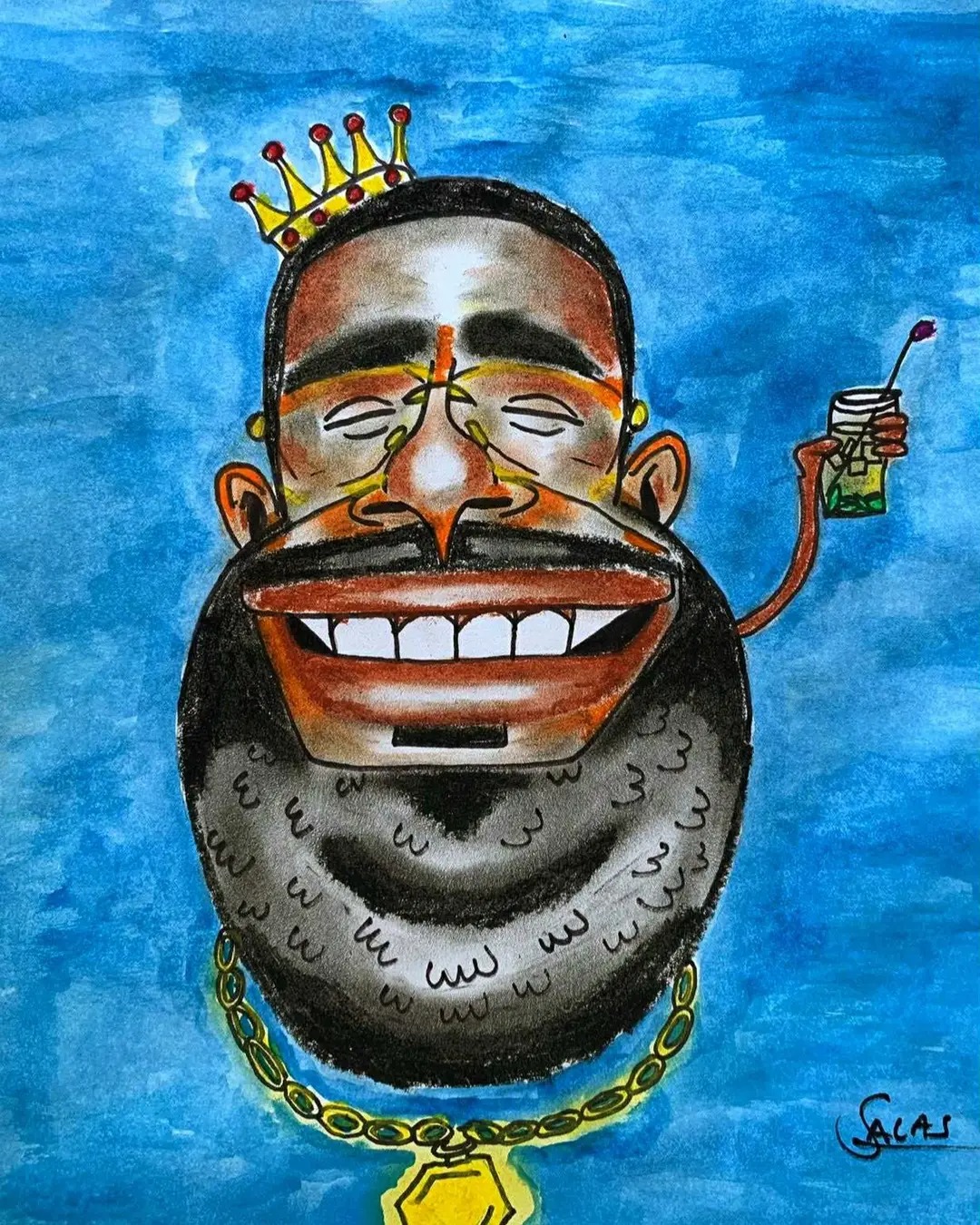 Tío Browney, óleo pastel, 2025